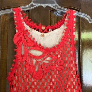 NWT Free People Red Lace Dress